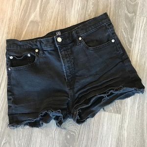 GAP Distressed Black Denim Shorts
